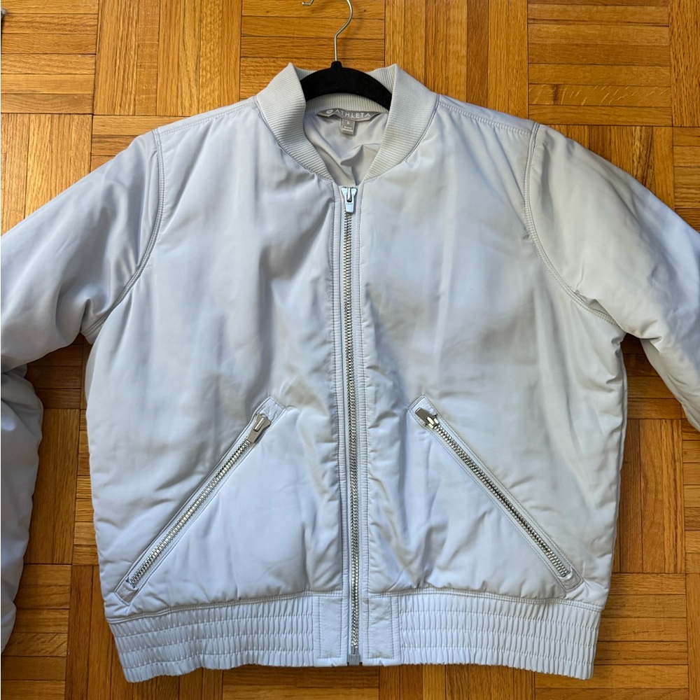 Athleta Light Blue Bomber Jacket